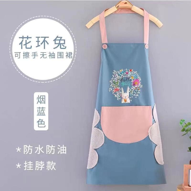 Tạp dề chống nước chống dầu in hình thỏ