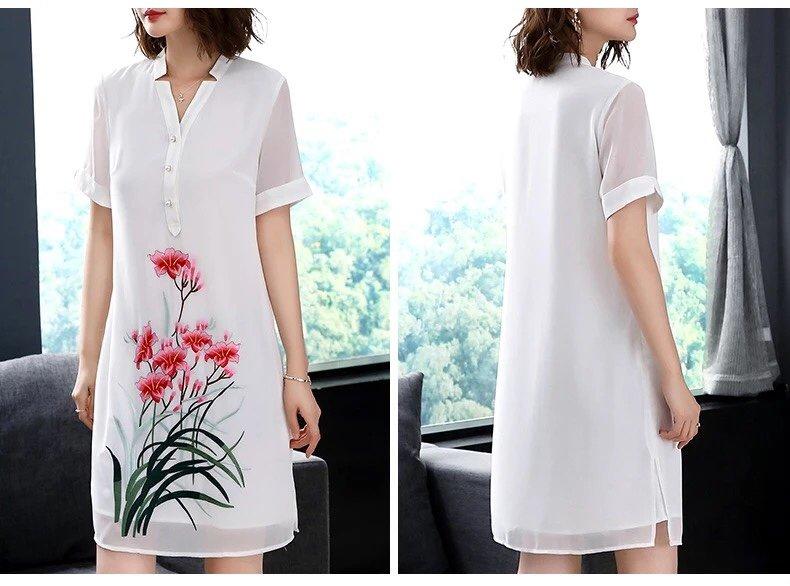 Đầm suông in hoa cao cấp