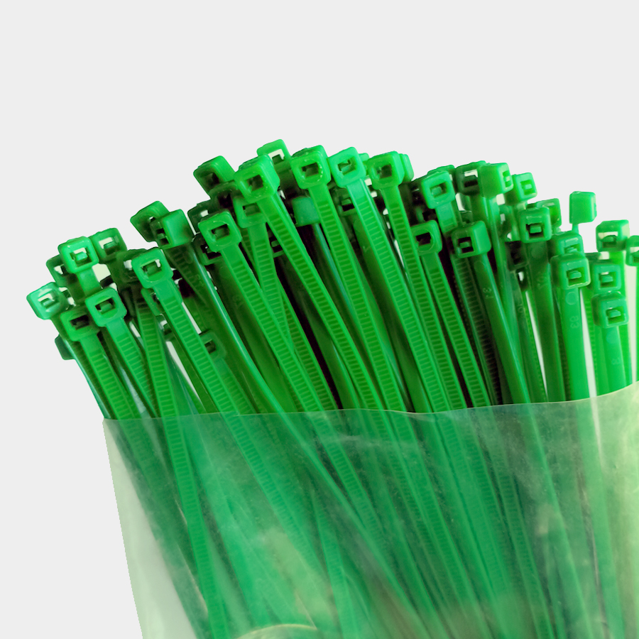 Bộ 100 sợi Dây Rút màu xanh lá cây 10cm, 1 tấc