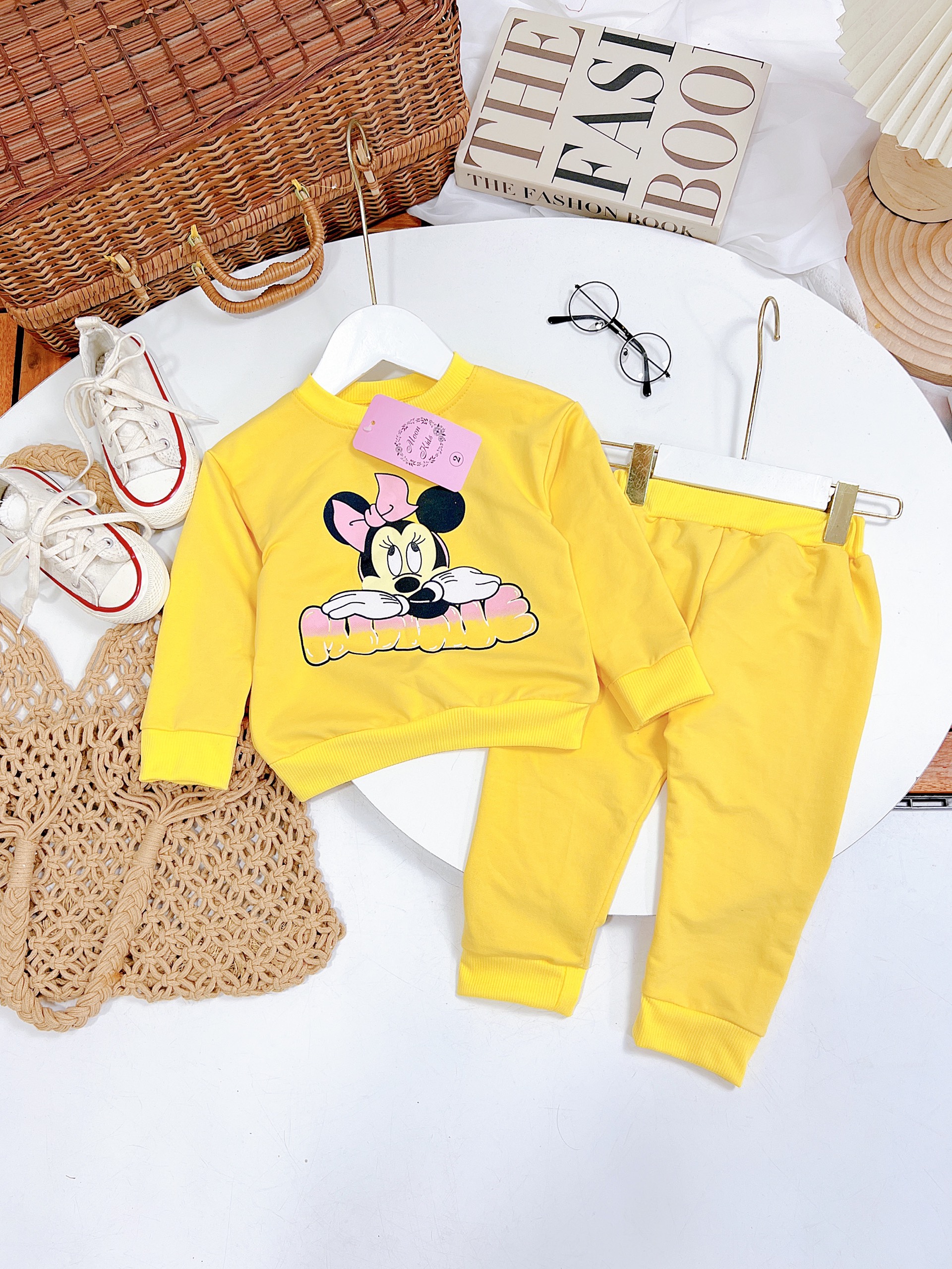 Bộ mickey dài tay cho bé gái từ 8-20kg
