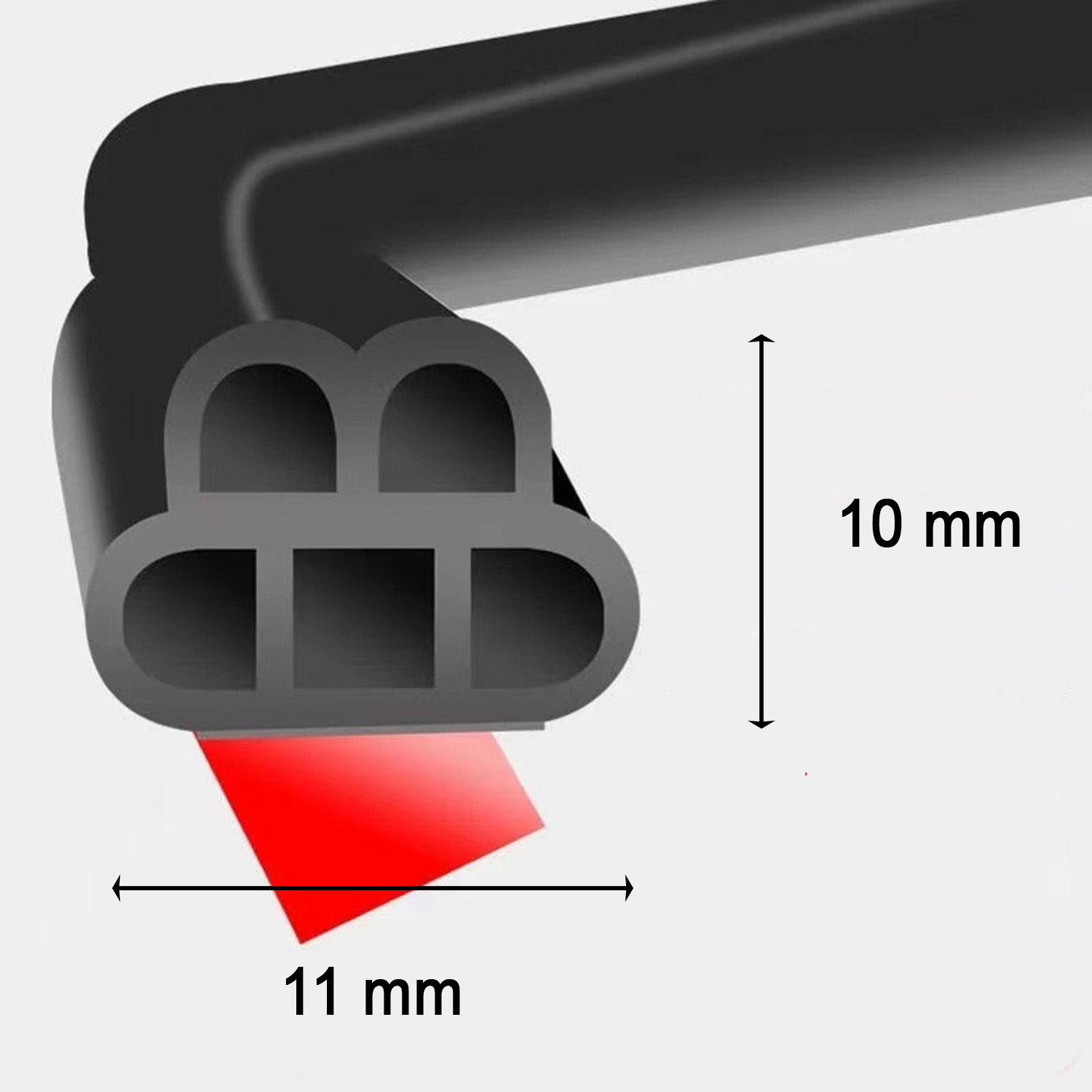 Gioăng cao su chữ B dày loại 2 tầng- 5 lỗ dài 4m, gioăng cao su cách âm chống ồn thế hệ mới