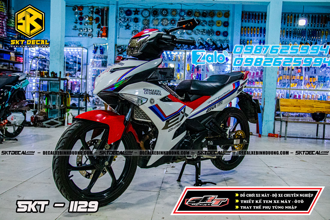 tem trùm exciter 150 đỏ đen trắng chó agv