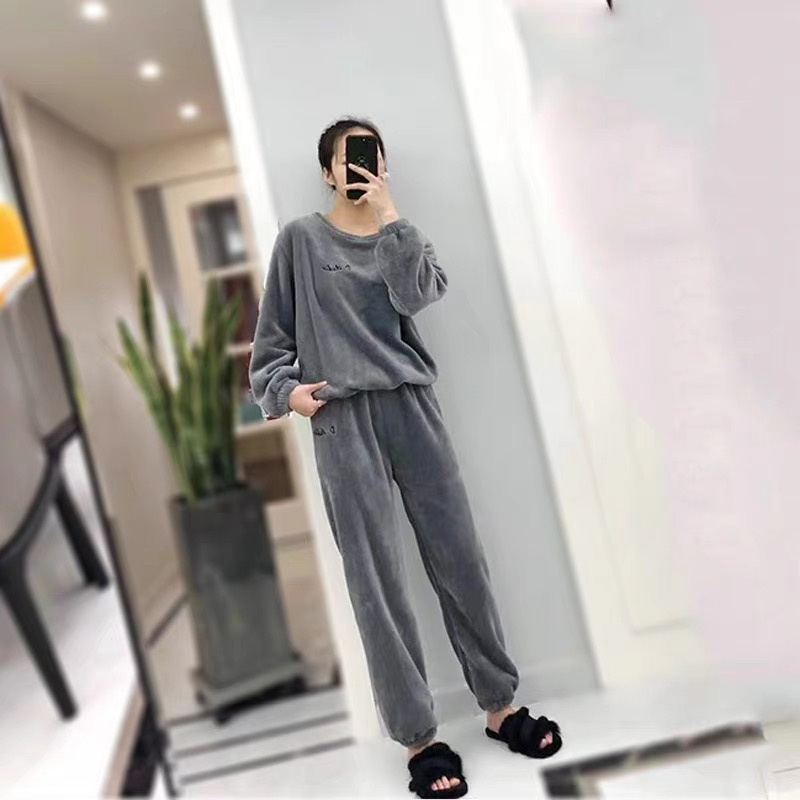 Bộ mặc nhà lông ấm áp form rộng MS356