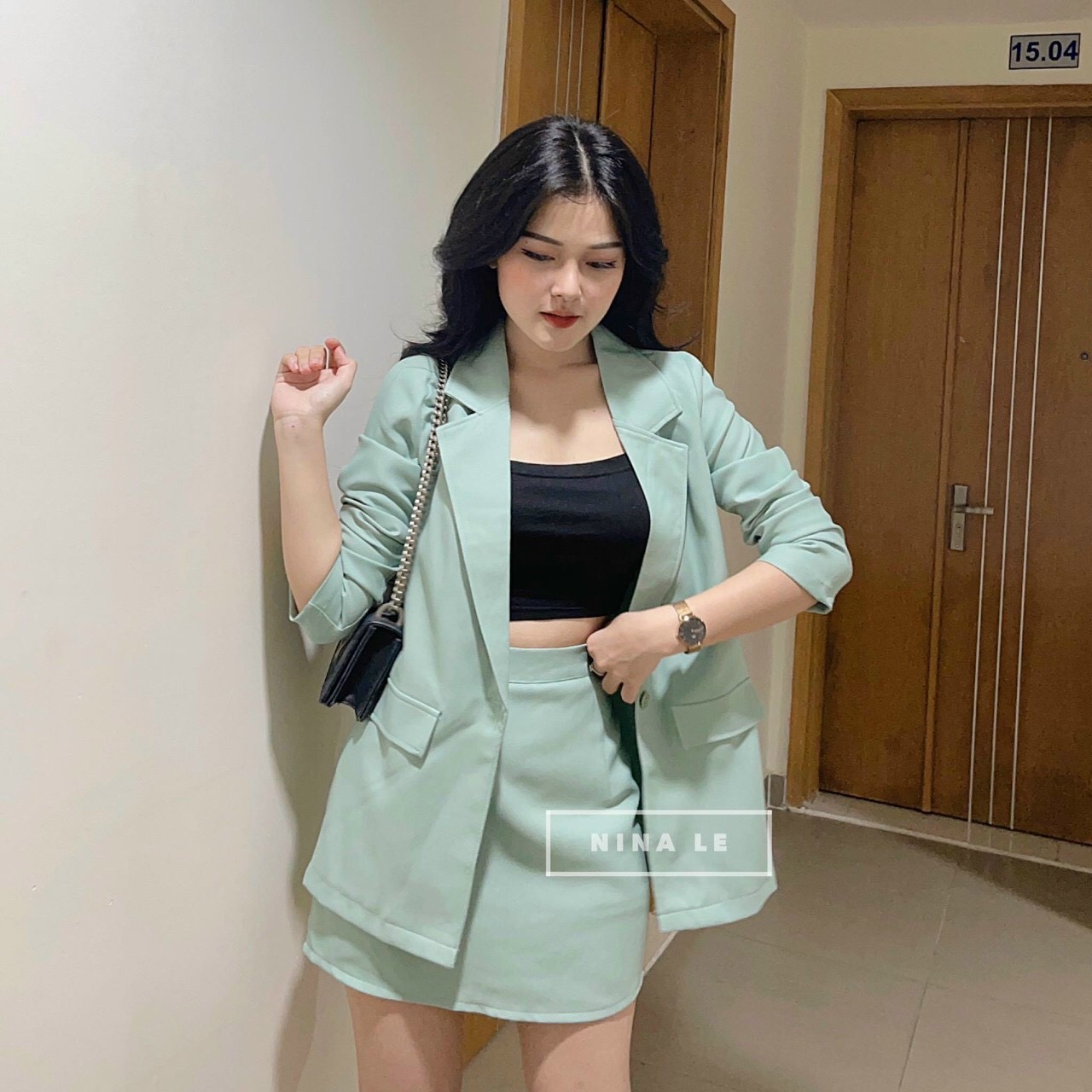 Sét bộ nữ, bộ vest 3 món 4 màu y hình