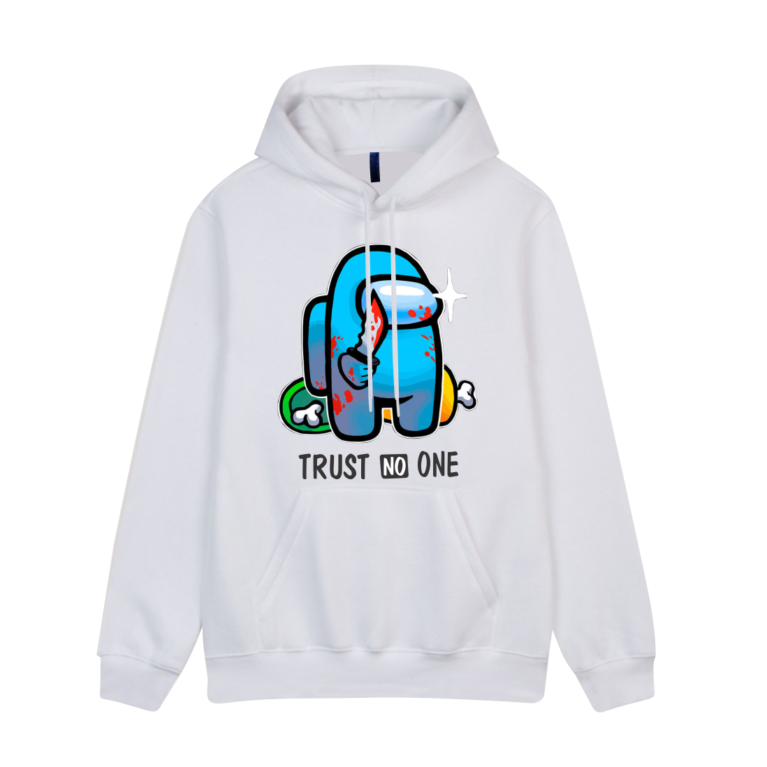 Áo Hoodie Among US TRUST NO ONE Có 2 Màu Đen Và Trắng Chất Nỉ Dầy Dặn