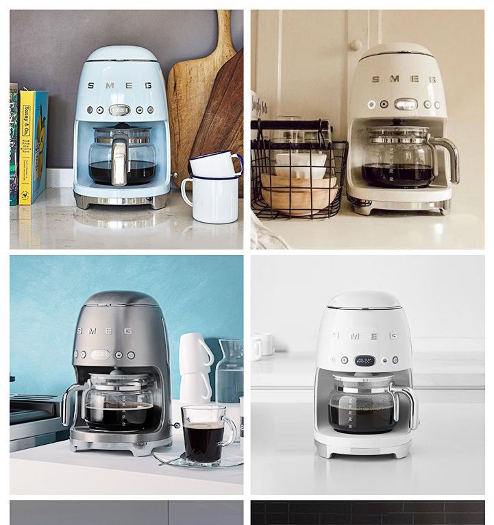 Smeg DFC02PBEU, Drip Coffee Machine, Auto-Start Mode, Reuseable Filter, Digital Display, Anti-Drip System, Aroma Intensity Option, 1.4 Litre Tank