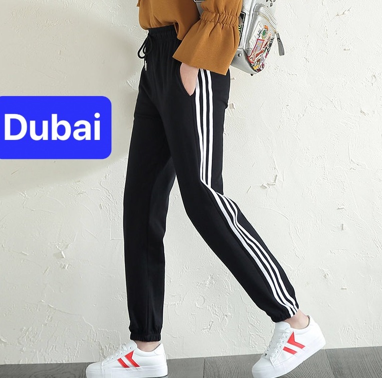 QUẦN JOGGER THỂ THAO NAM NỮ ĐEN 3 SỌC TRẮNG THOÁNG MÁT ULZZANG CAO CẤP CHẤT NỈ DÀY DA CÁ - DUBAI FASHION