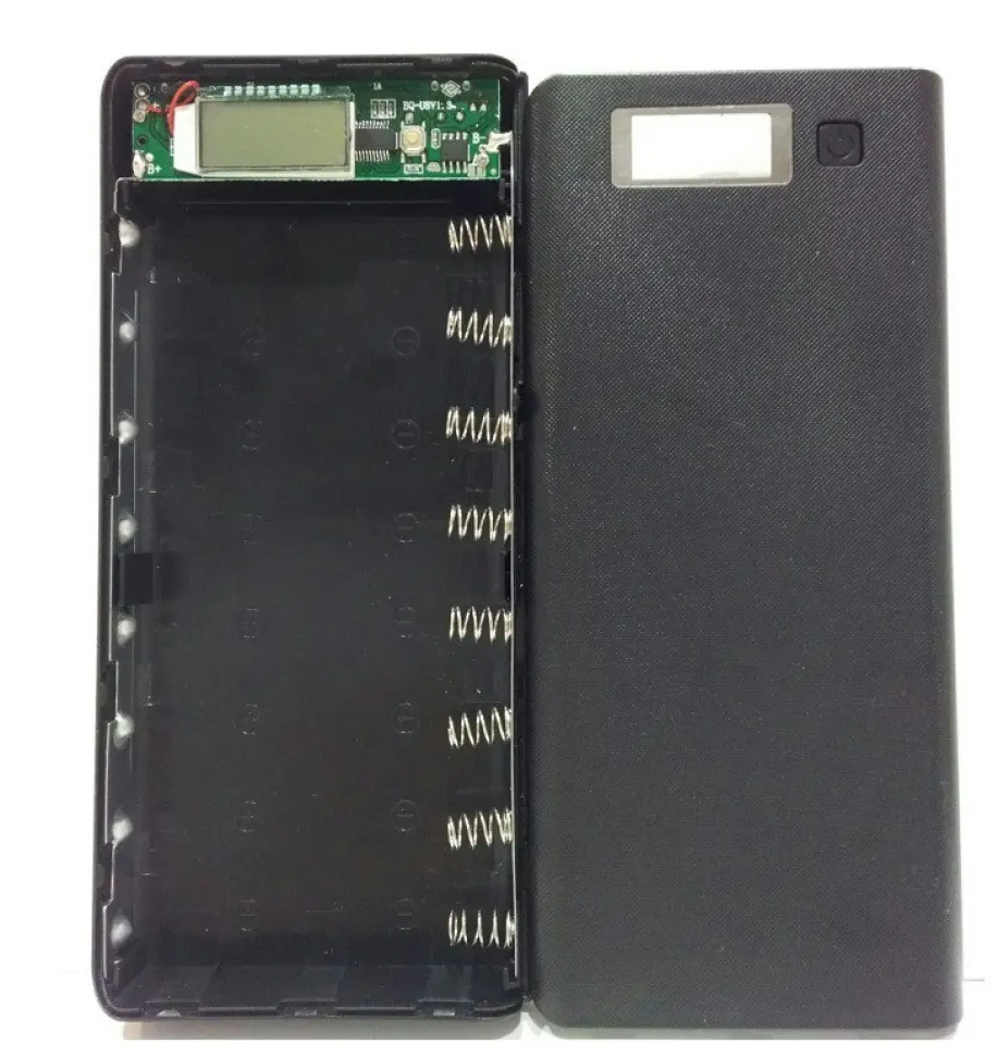 Khung 8 cell dự phòng dùng pin 18650 có màn hình LCD (ĐEN, chưa Pin), mạch sạc dự phòng, mạch sạc pin 18650, box sạc 8 cell, pin dự phòng Home smart
