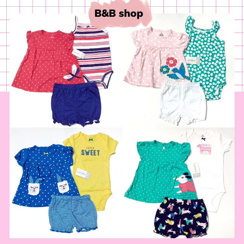 Set 3 chi tiết Carter cho bé gái xuất dư