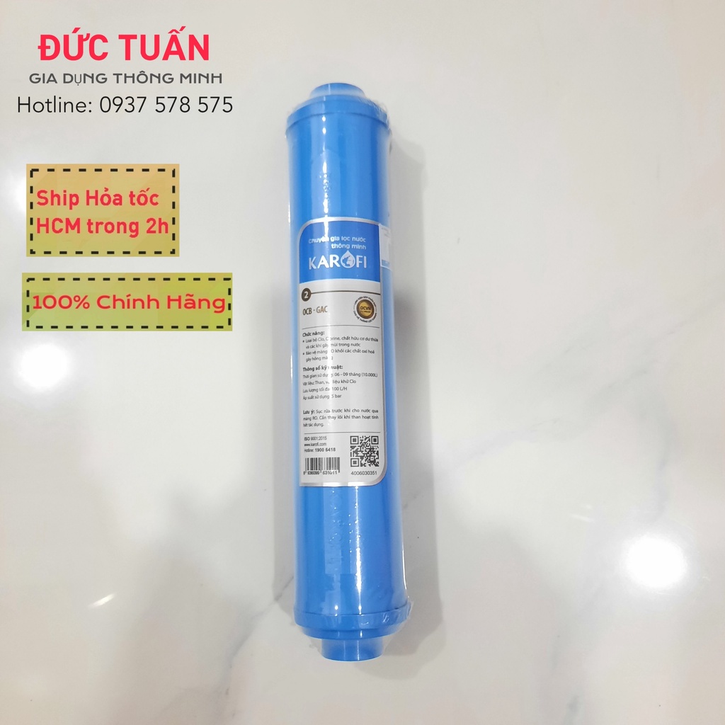 Lõi lọc nước số 2 karofi - lõi ocb-gac loại đúc nguyên khối