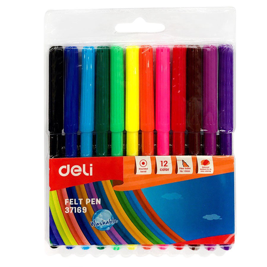 Bút lông tô deli, 12 màu/18 màu/hộp