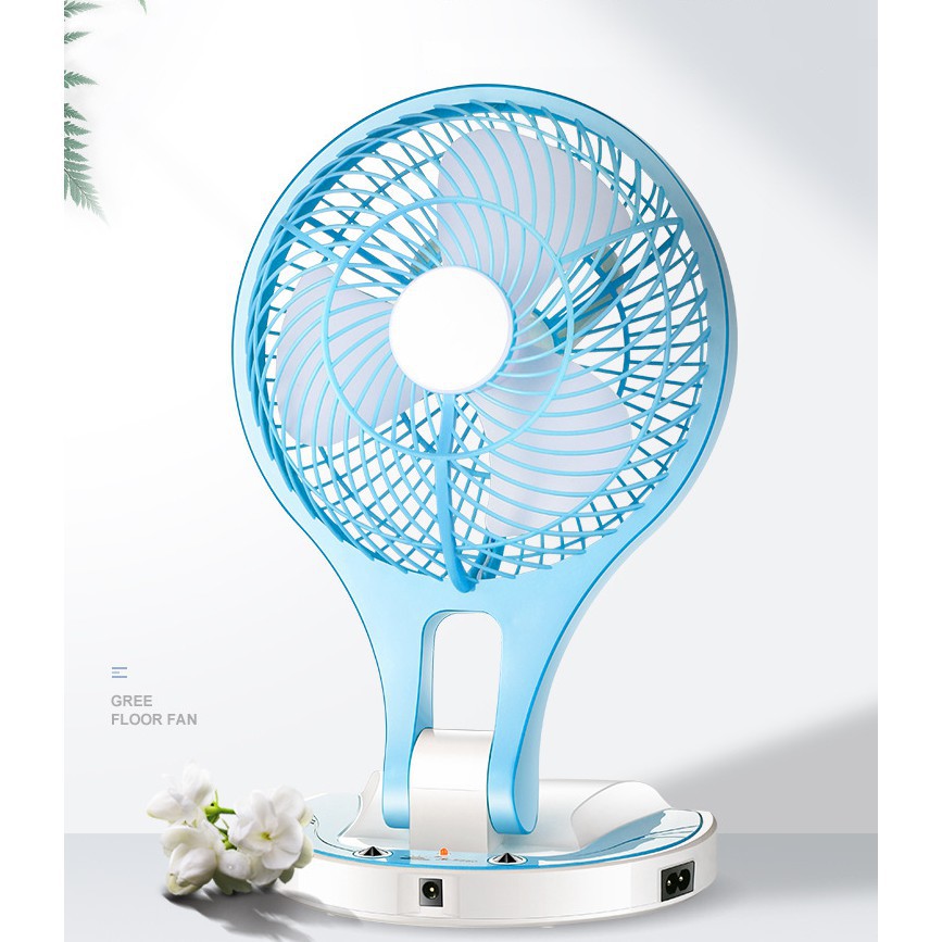 Quạt tích điện jr 5580 mini fan 2 in 1 gấp gọn