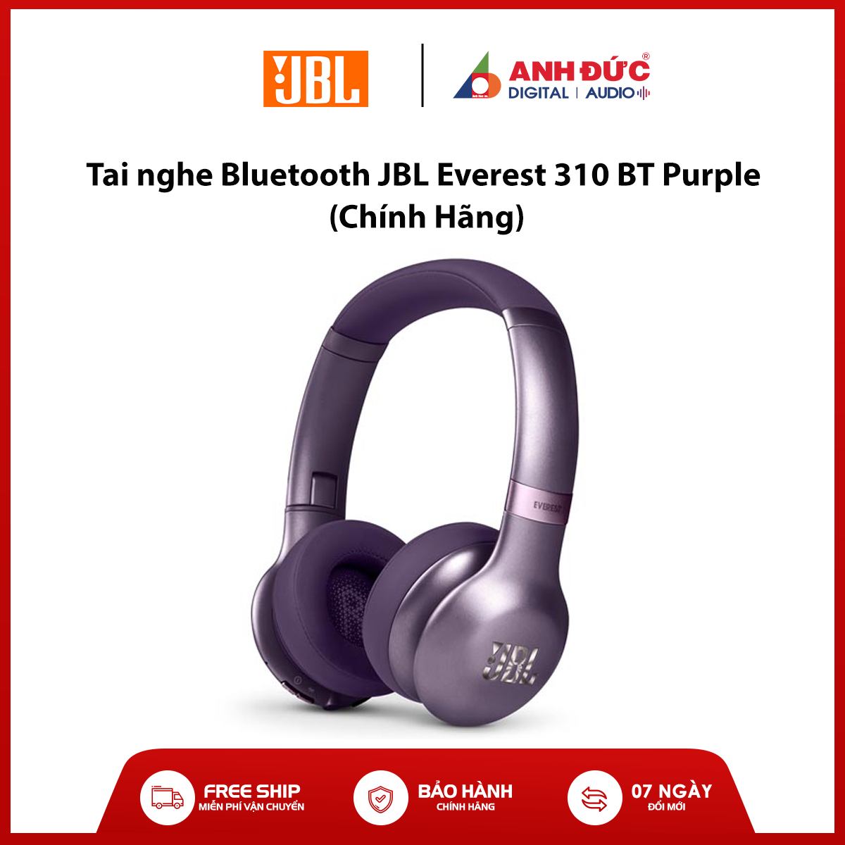 Tai nghe Bluetooth JBL Everest 310 BT Purple (Chính Hãng)