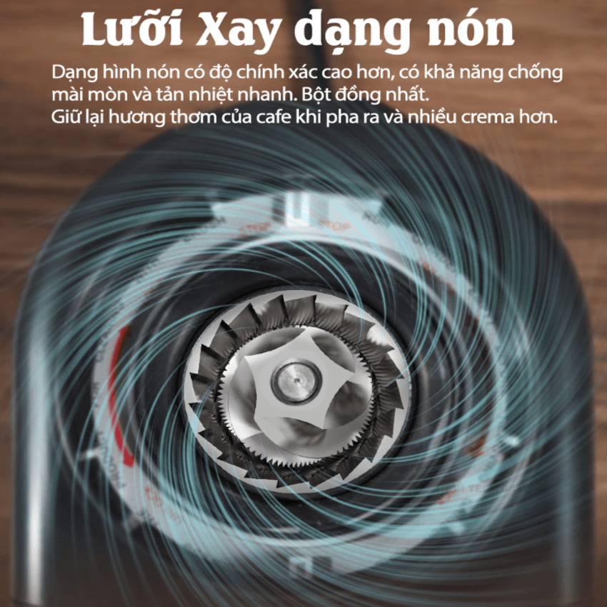 Máy xay hạt cà phê tự động tích hợp 34 chế độ xay thương hiệu HiBREW G3, công suất 220W (Bảo Hành 1 Năm)