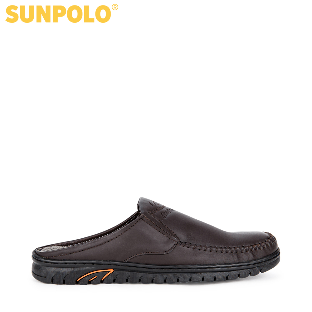 Dép Sapo nam da bò SUNPOLO SPO293 (Đen, Nâu)