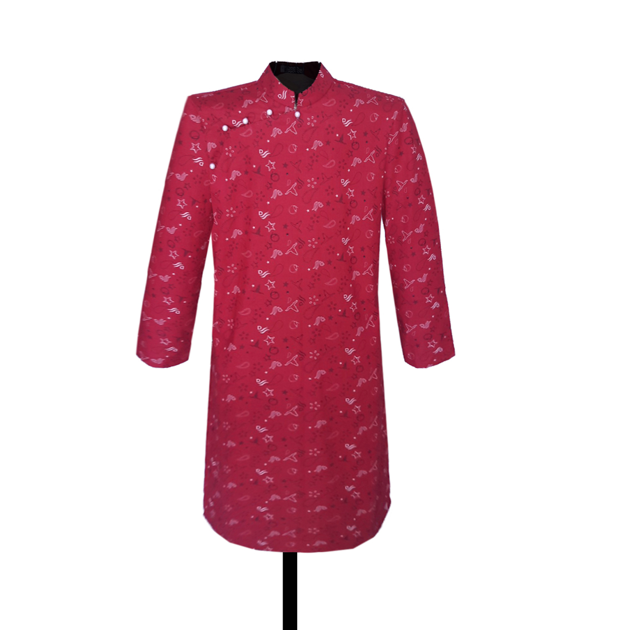ÁO DÀI CÁCH TÂN NAM POLY COTTON HỌA TIẾT