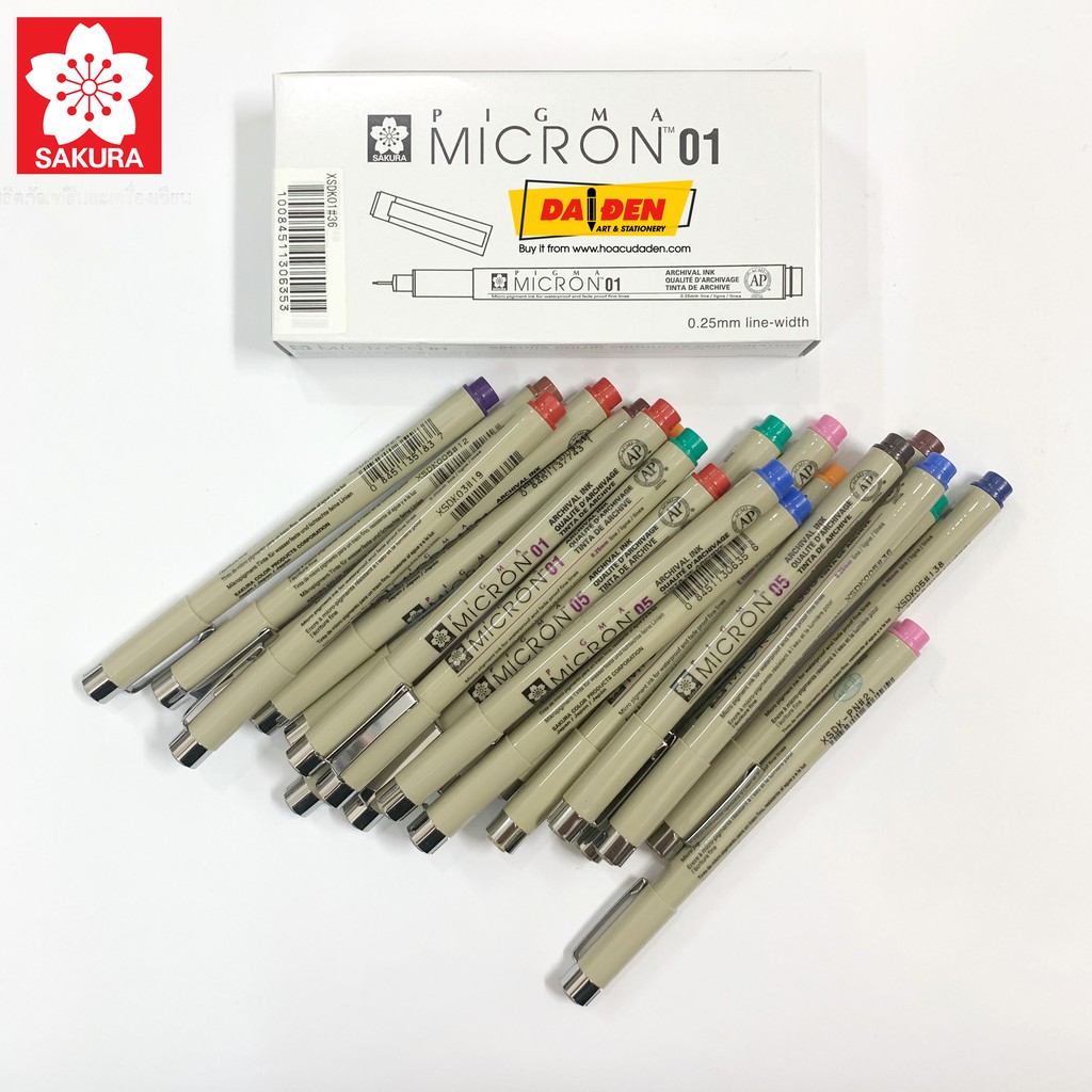 Bút Line Màu Sakura Micron Pigma 01 Kháng Nước