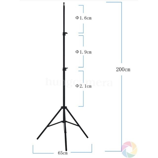 Đèn livestream 26cm kèm chân cao 2m1