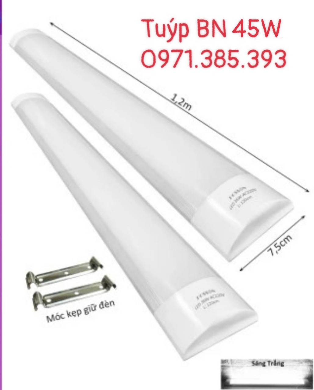 Bóng đèn tuýp led bán nguyệt 45W siêu sáng 1,2m