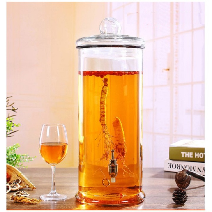Bình trụ thủy tinh ngâm rượu 15 lít cao cấp