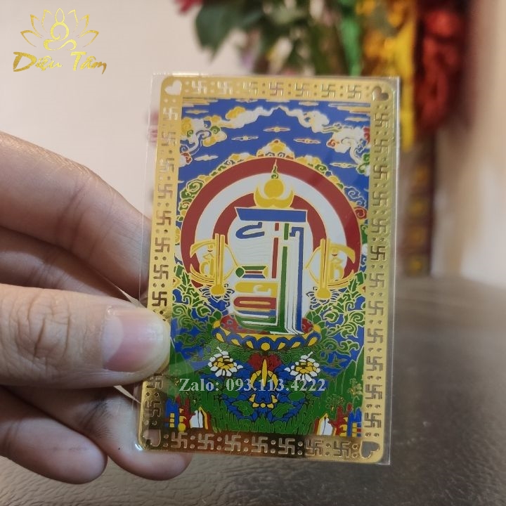 Miếng kinh vàng Chủng Tự Kalachakra Thời Luân Kim Cang - Đã chú trì
