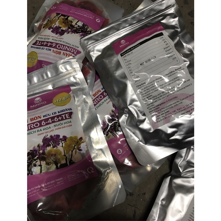 phân bón minro 6-4-6+TE, phân hữu cơ tan chậm gói 700g