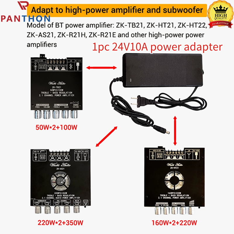 Panthon 24v10a dc power supply adapter input ac 100-240v for blue-tooth amplifier ac/dc adapter 5.5x2.5mm