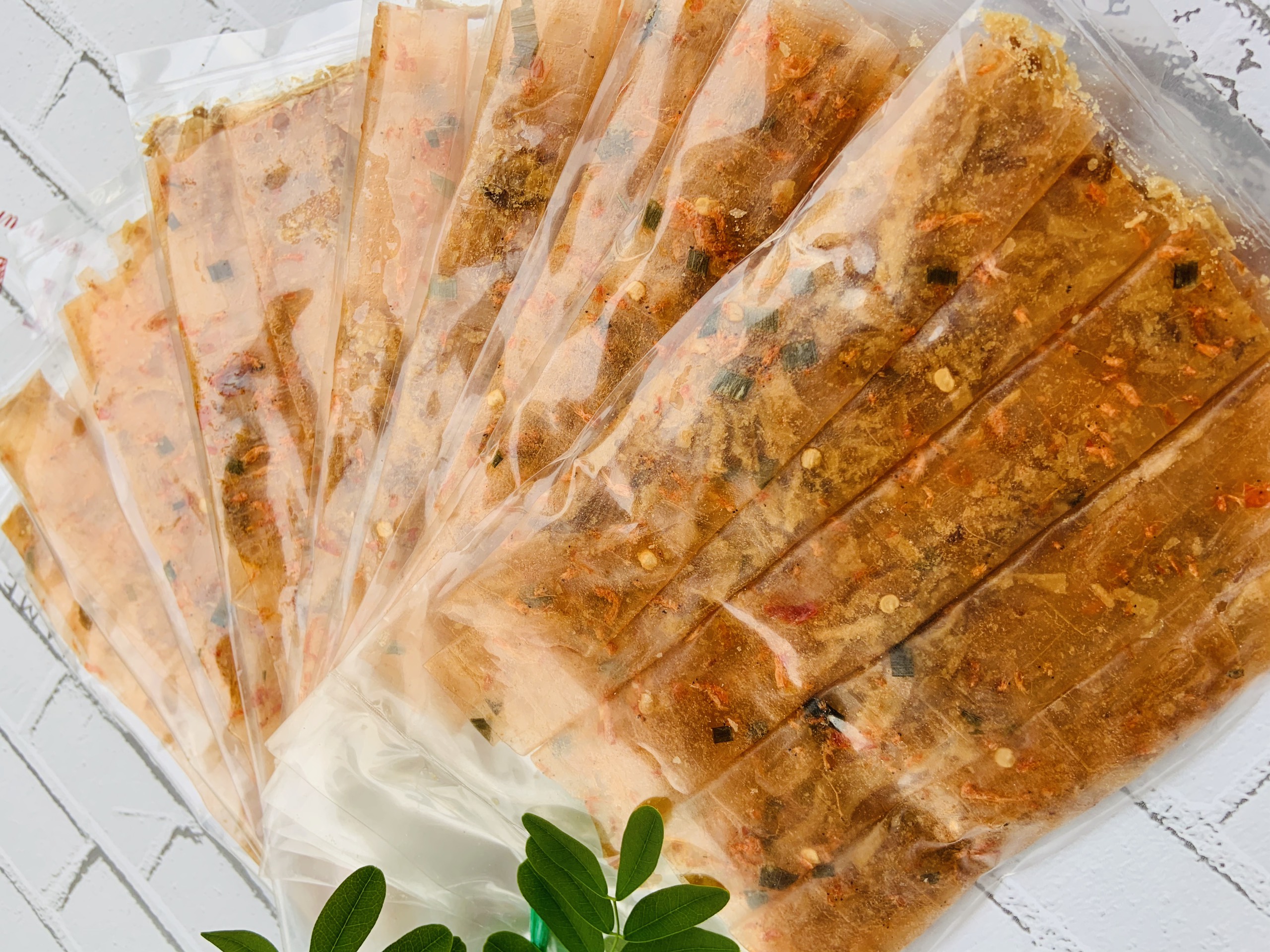[Xâu/10bich] Dẻo Tôm Cuộn Hành Phi