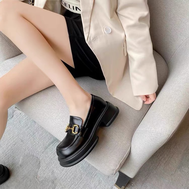 Giày nữ Đốc Khóa Vát Ngang da lì, Thời Trang (GiàyBiBi)