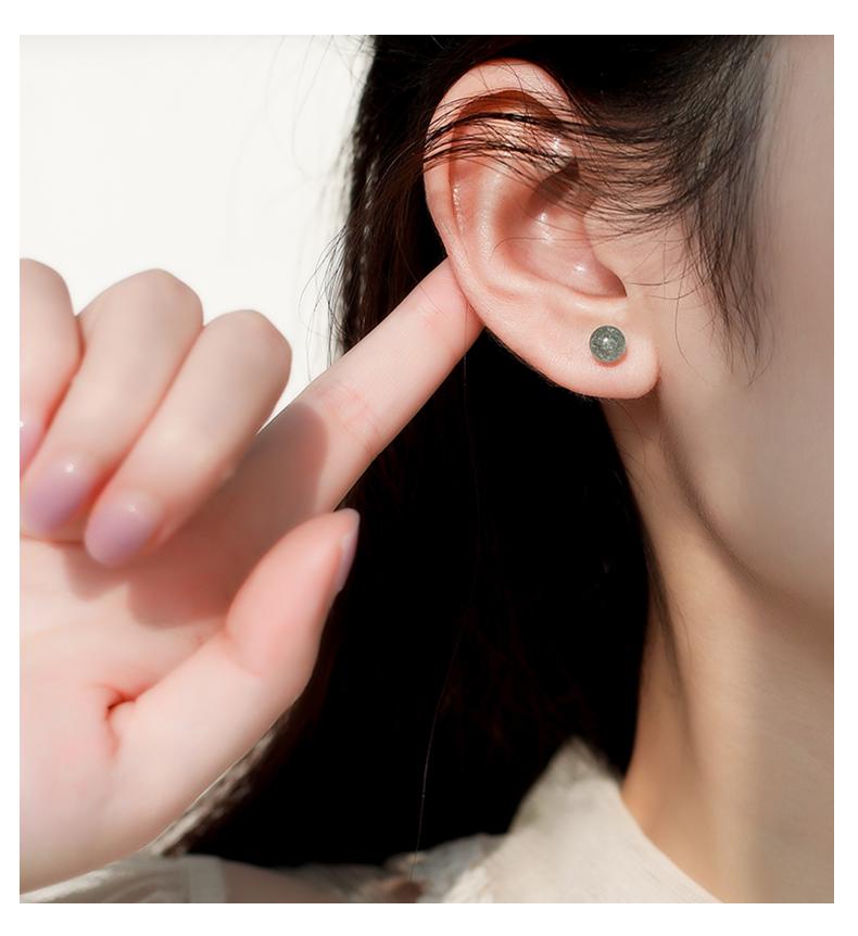 Bông tai đá moonstone ( mặt trăng )  kiểu cổ điển - hạt 6 ly