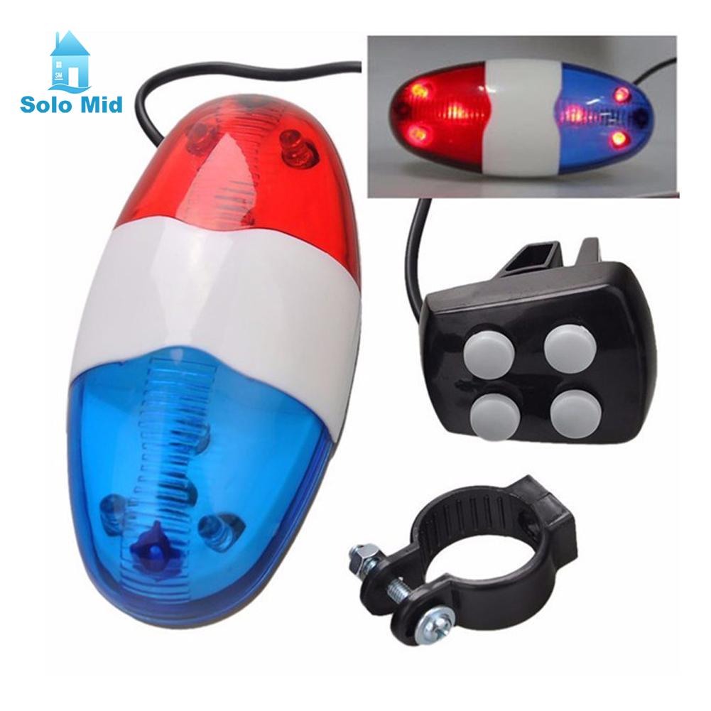 Solo Mid 6 LED Bike Police Front Light Warning Siren Cycling Electric Horn Bell