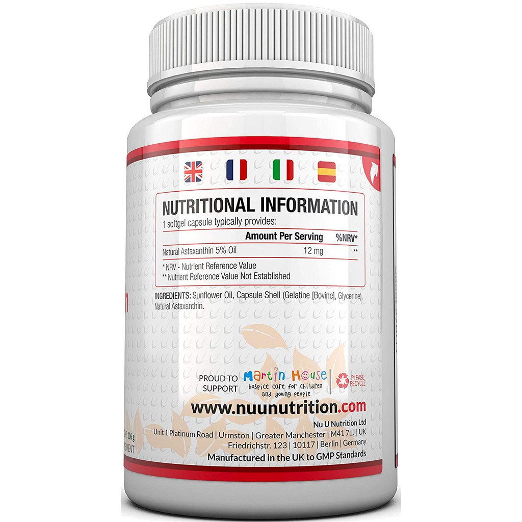 ASTAXANTHIN 12 mg-VIÊN UỐNG CHỐNG OXY HÓA