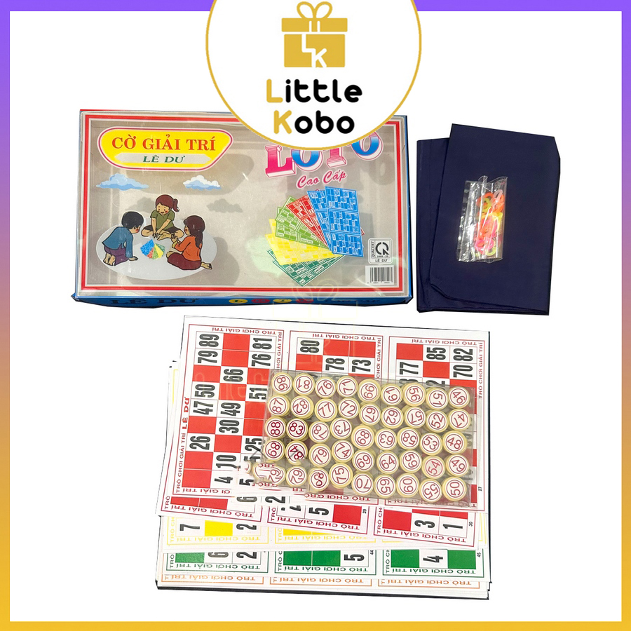 Hộp lô tô cao cấp nhựa melamine loại xịn cờ loto 90 số giải trí đồ chơi xả stress lotto
