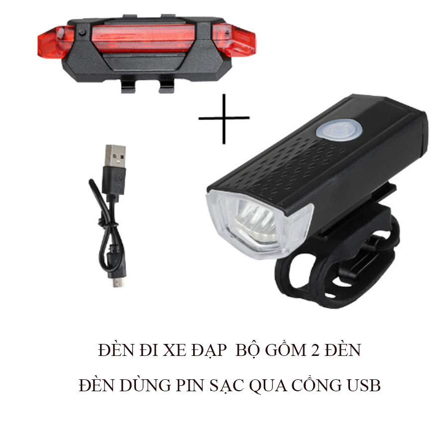 Bicycle light kit includes 1 front light and 1 rear light-cost effective rechargeable battery light