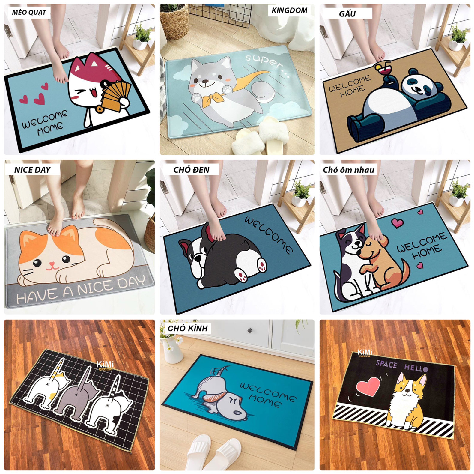[HCM][FREESHIP❤️] Thảm Lau Chân 3D Cực Đẹp Chống Trơn Trượt Siêu Thấm Kháng Khuẩn Cho Phòng Tắm Phòng Bếp Phòng Khách