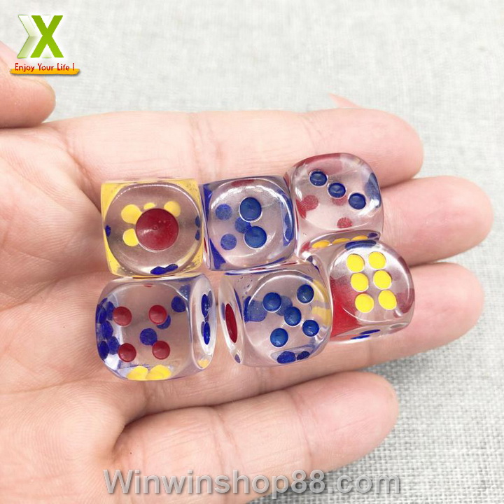 [HCM]Combo 5 viên Xí ngầu trong suốt 14mm