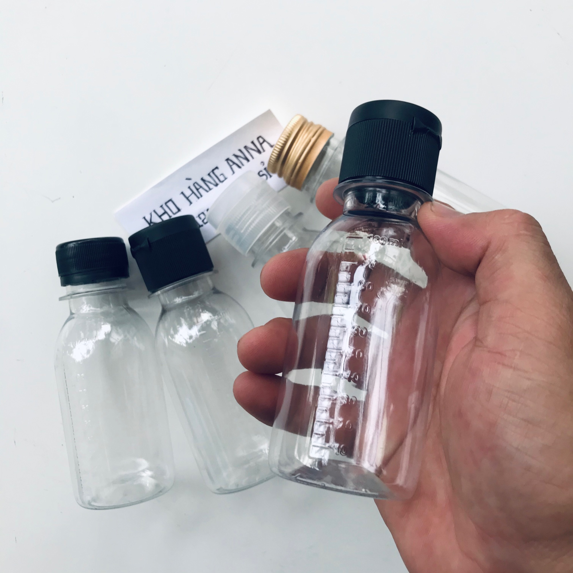 20 chai nhựa 100ml có vạch chia thể tích - chai 100ml nắp đen bật nhỏ giọt có vạch đo lường - combo 20 chai pet nhựa