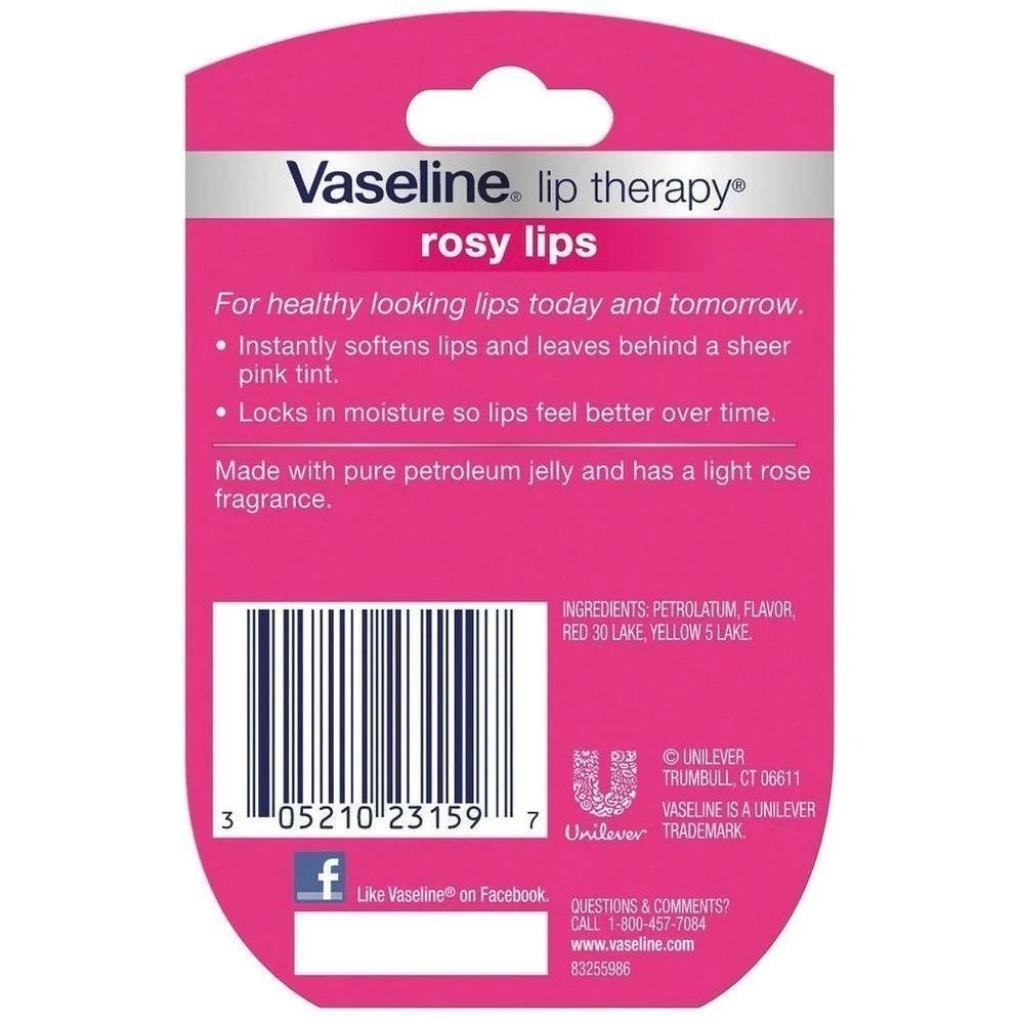 Sáp dưỡng môi mềm mịn Vaseline rosy lips 7g