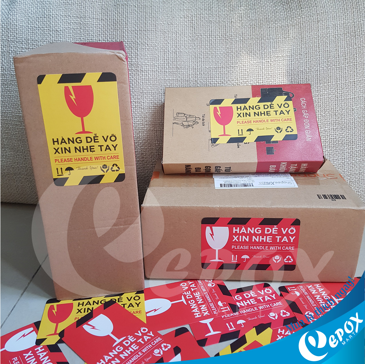 SET 1.000 tờ Decal hàng dễ vỡ 11cm
