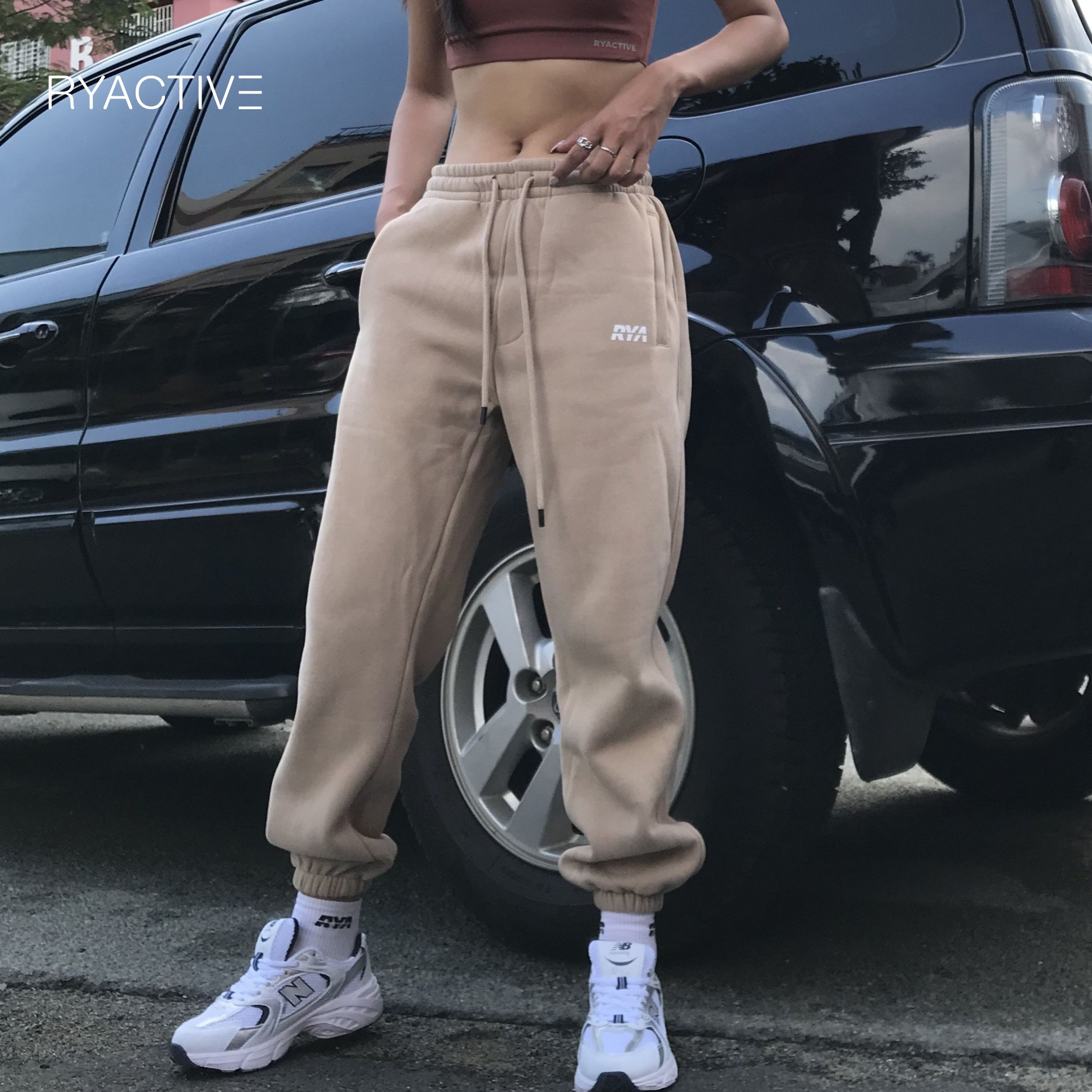 Quần jogger thể thao RYACTIVE - OVERSIZE JOGGER SAND