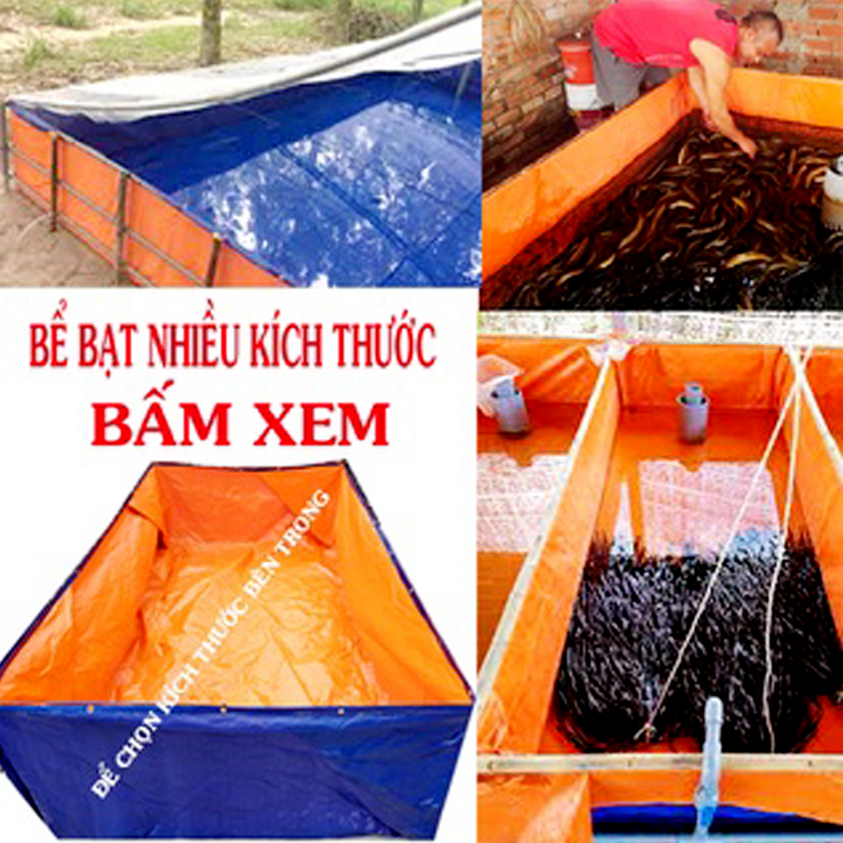 Bể bạt nuôi ốc, ếch, lươn, cá bạt 2 da loại 1 chất lượng nhiều kích thước lựa chọn
