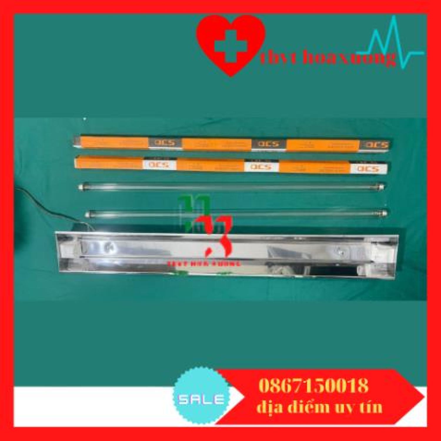 Đèn UV Đèn Cực Tia Tím Diệt Khuẩn Không Khí [COMBO Máng + Bóng UV 90cm ]