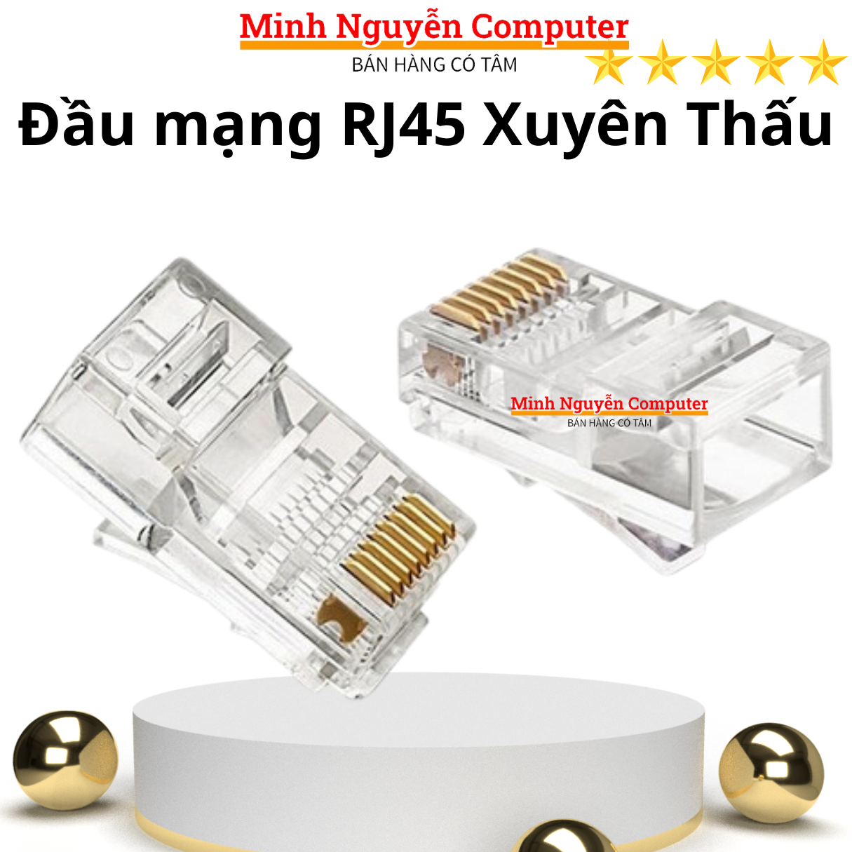 Hạt đầu mạng RJ45 xuyên thấu NITSUMI - Dùng bấm đầu cho dây mạng cat5 cat5E Cat6 Cat6E