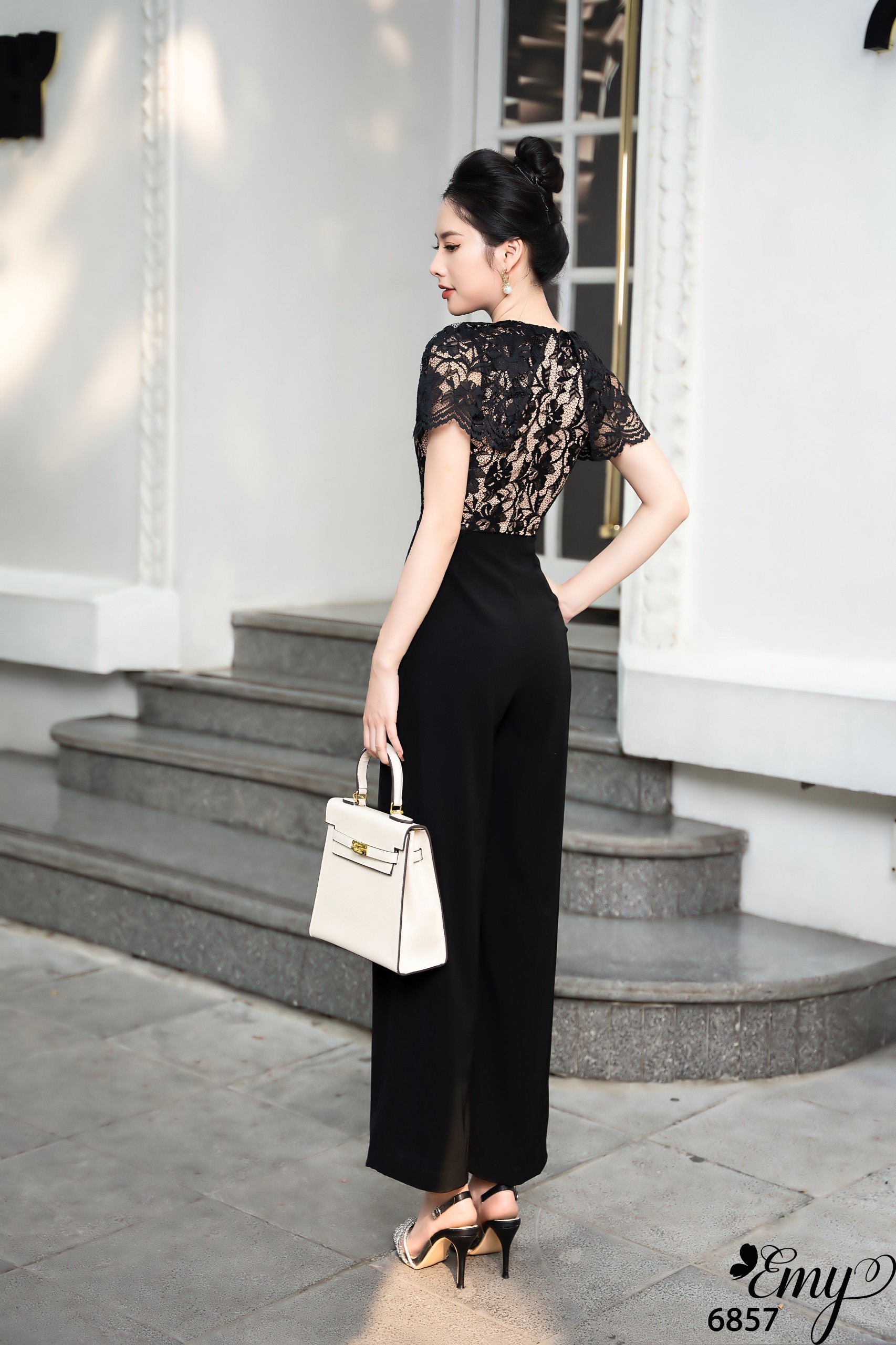Đầm EMY EM6857 Jum Phối Ren