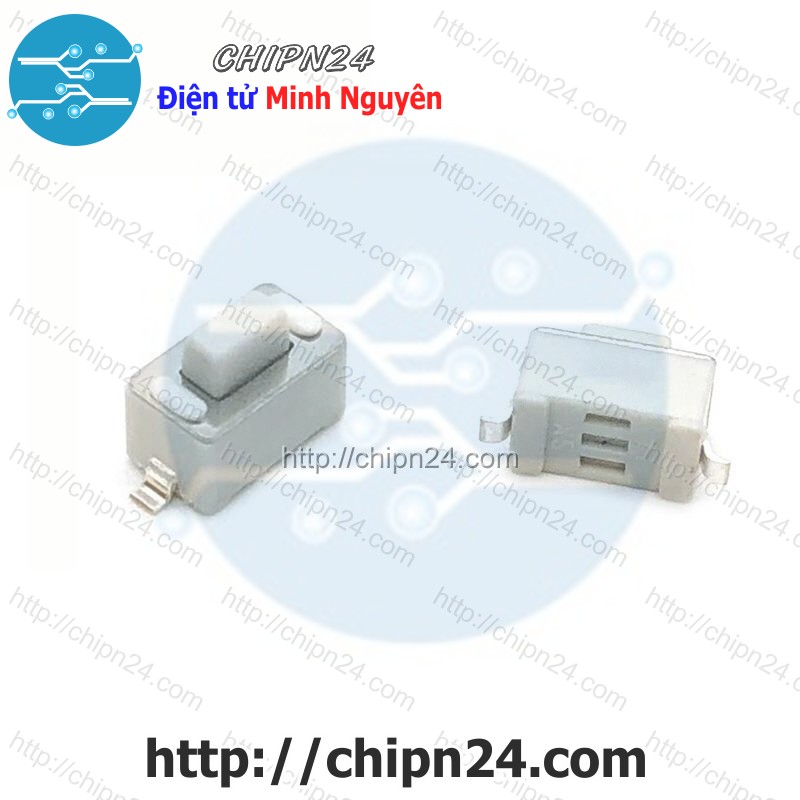 Nút nhấn 2 chân 3x6x5mm smd dán trắng