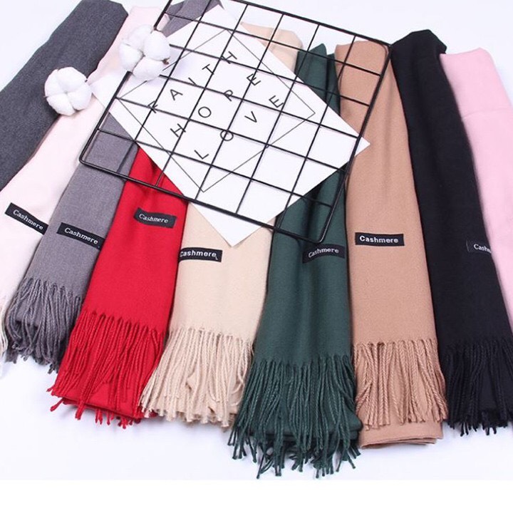 Khăn Choàng Cổ Nữ Cashmere chất vải Len mềm mịn