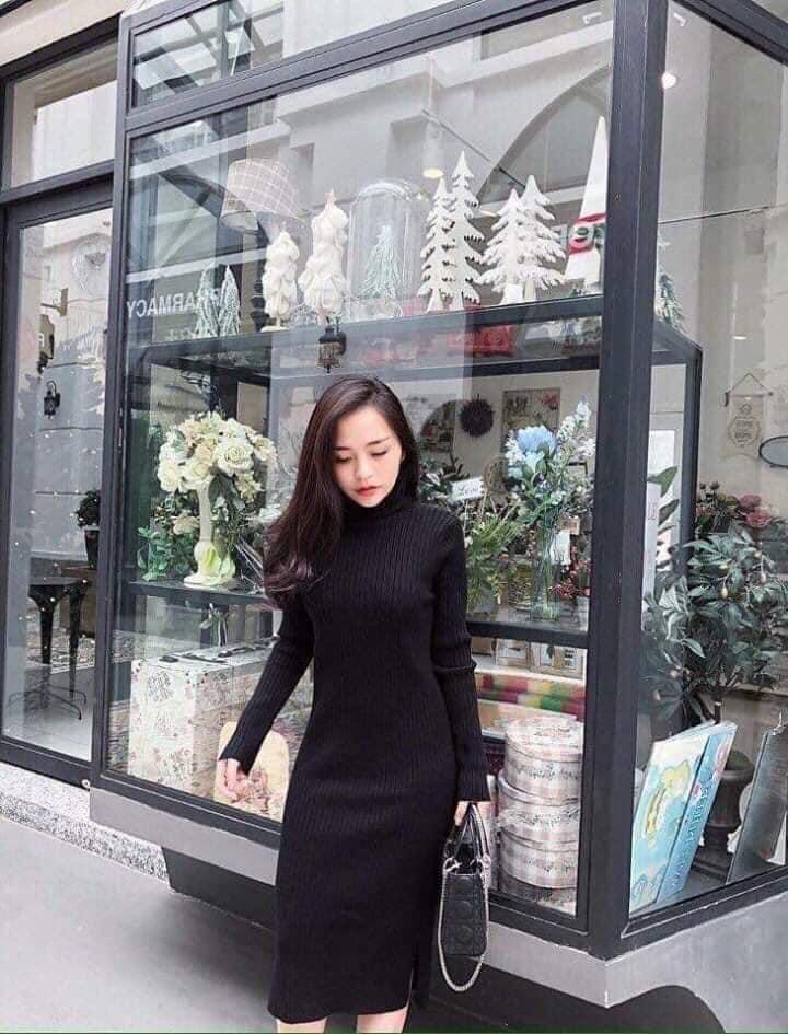 VÁY LEN DÁNG DÀI CỔ LỌ SIÊU ĐẸP, THỜI TRANG 1995