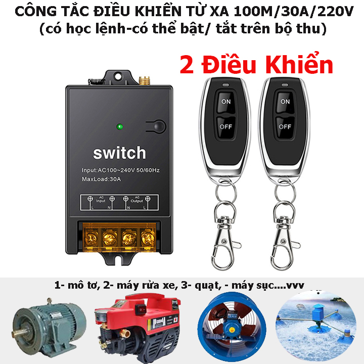 Công tắc điều khiển từ xa 100m công suất 30a 220v