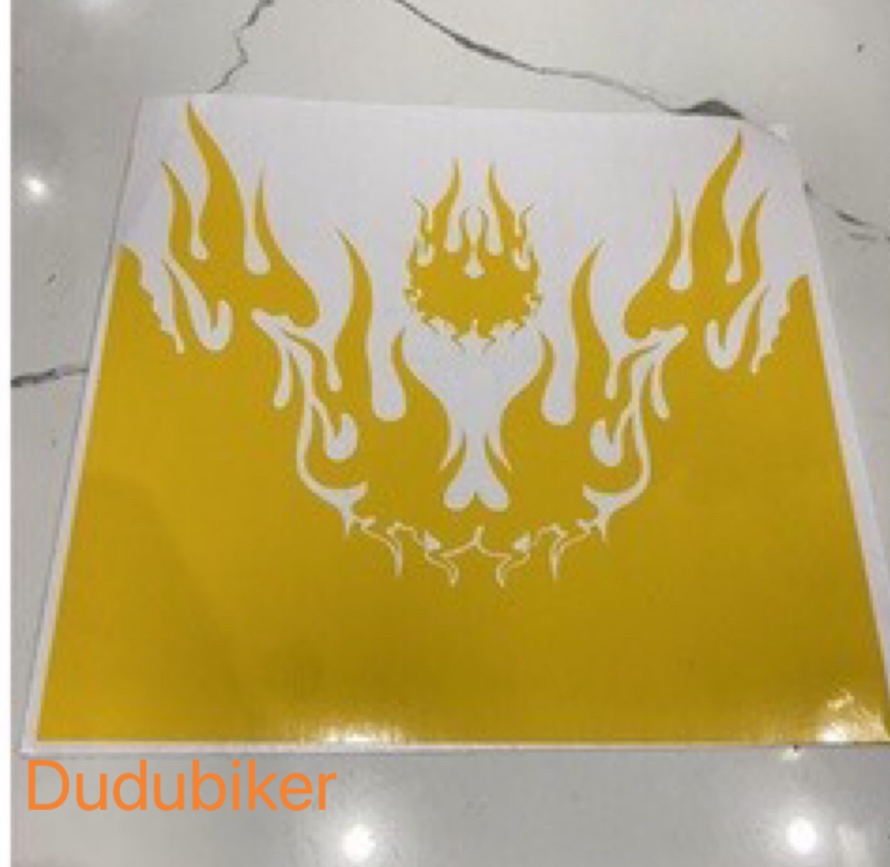 Tem decal dán dè trước sau xe máy hình ngọn lửa (giá 1 cái)