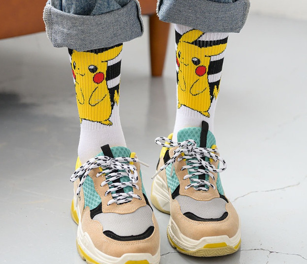 Vớ Tất PIKACHU cotton cao cổ Nam Nữ phong cách thể thao, trẻ trung, năng động